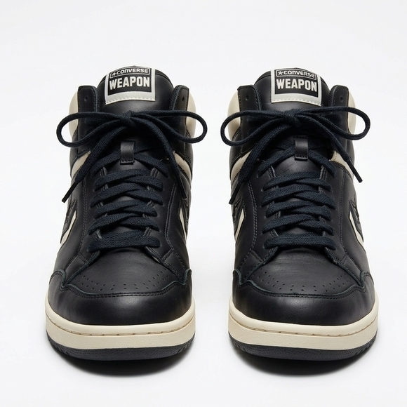 Converse Weapon Mid Black Egret - Size 44.5 EUR / 10.5 US - Premium Leather - A0 - Picture 3 of 10